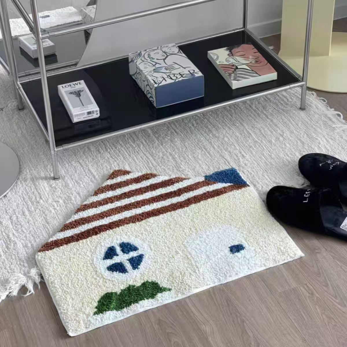 Cozy Cottage Door Mat Beige House 60 x 50 cm Rugs - Tophatter Daily Deals
