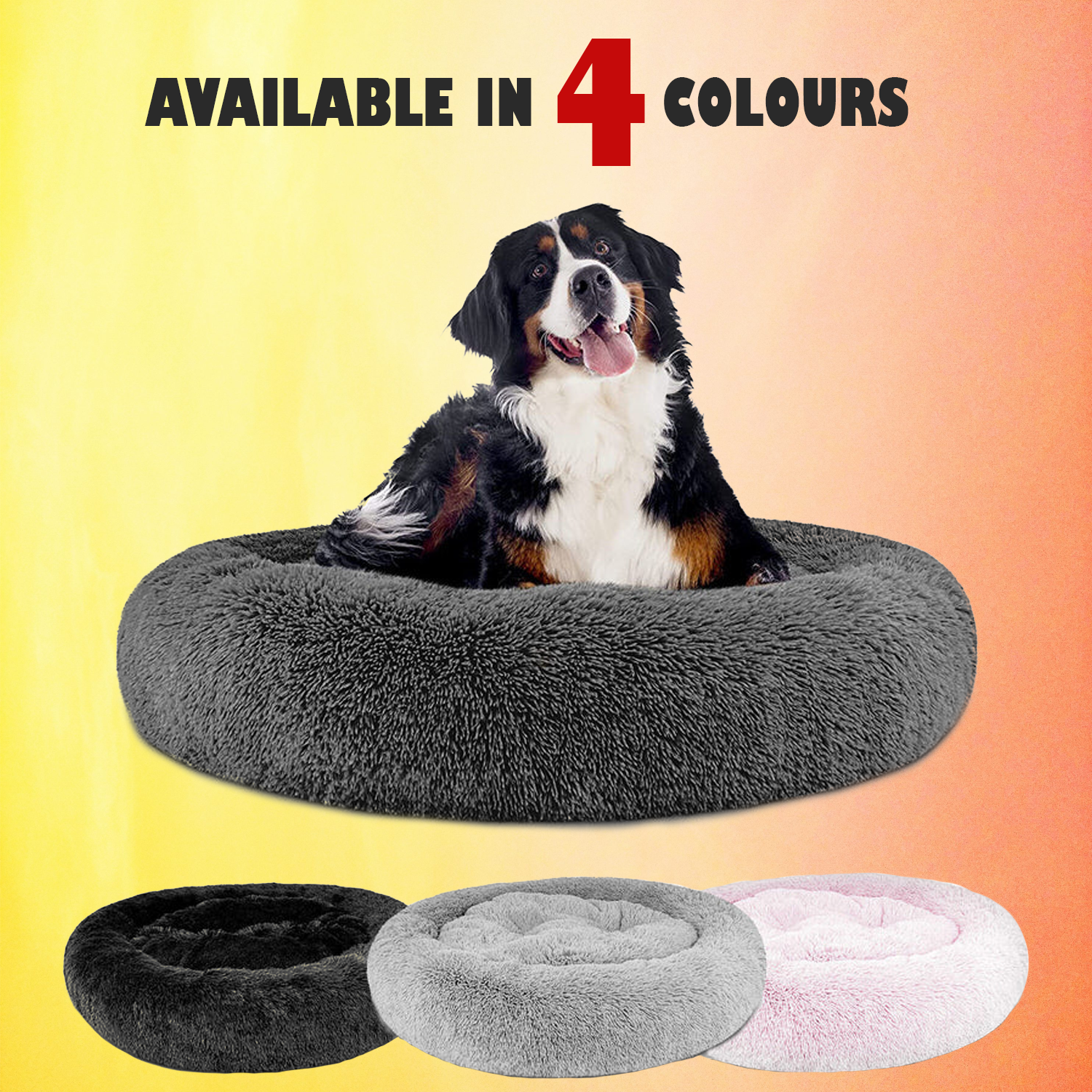 Donut Dog Bed – Anti-Anxiety Round Pet Bed for Cozy Sleep & Joint Support Donut dog bed - Tophatter Daily Deals