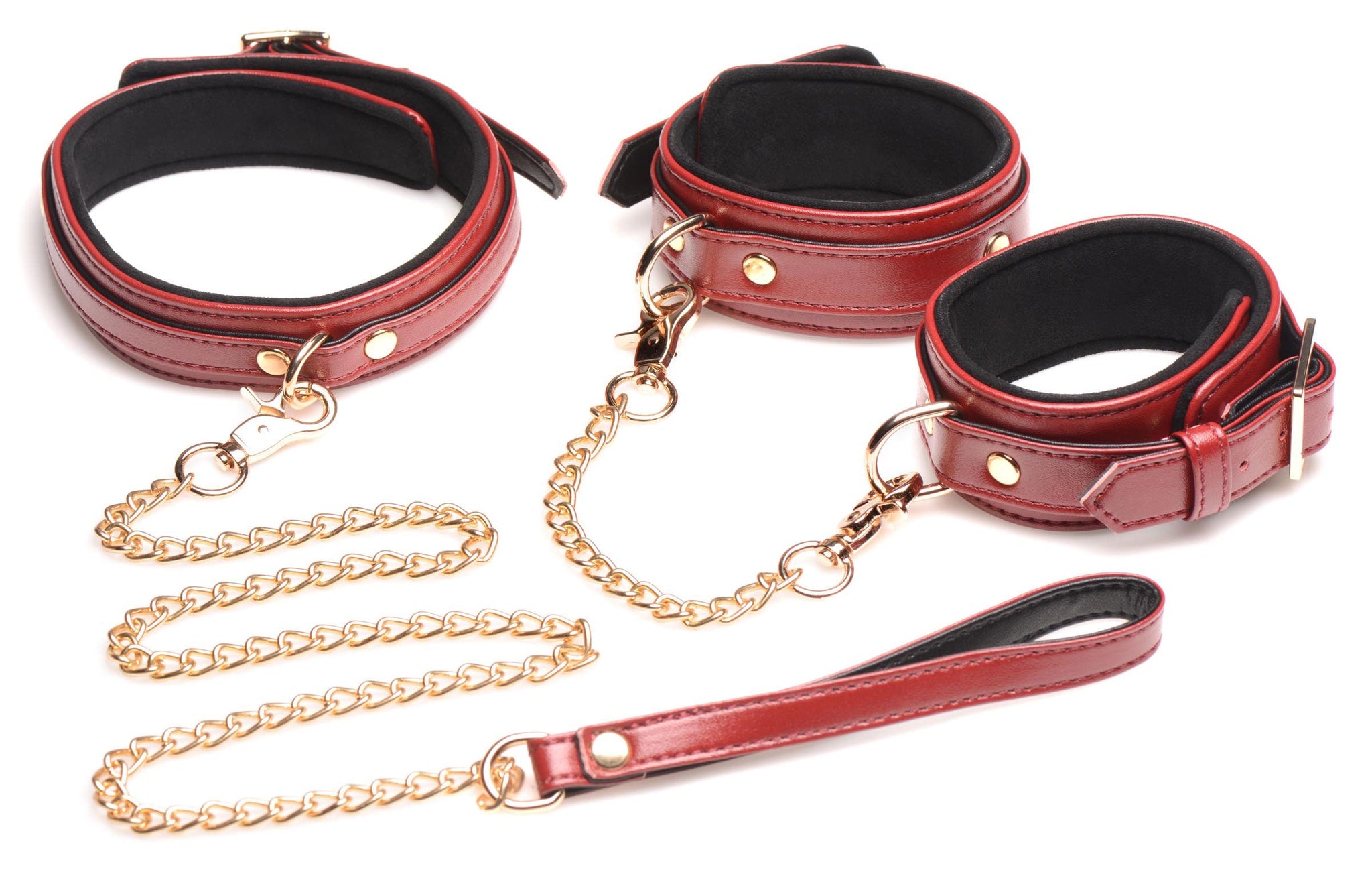 6 Piece Bondage Set – Vegan PU Leather Restraints and Cuffs Kit > Bondage Gear > Bondage Kits - Tophatter Daily Deals