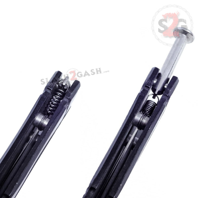 Crazy Bones Butterfly Knife Meat Cleaver Balisong w/ Spring Latch Knife-Balisong - Tophatter Daily Deals