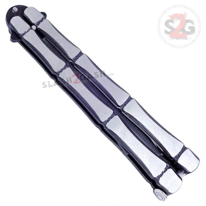Crazy Bones Butterfly Knife Meat Cleaver Balisong w/ Spring Latch Knife-Balisong - Tophatter Daily Deals