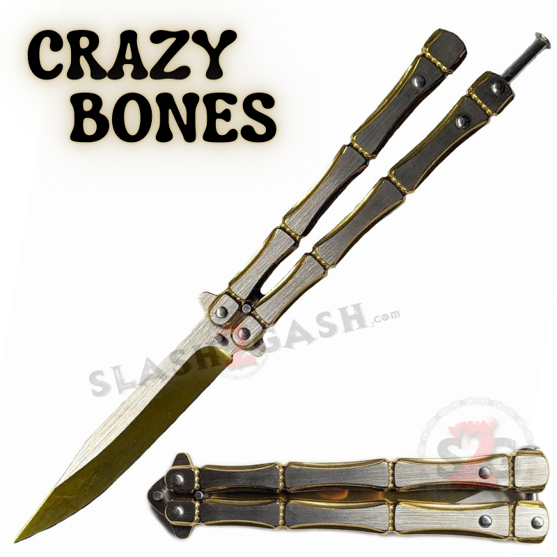 Crazy Bones Butterfly Knife Balisong w/ Spring Latch Rivet - Asst. Colors Knife-Balisong - Tophatter Daily Deals