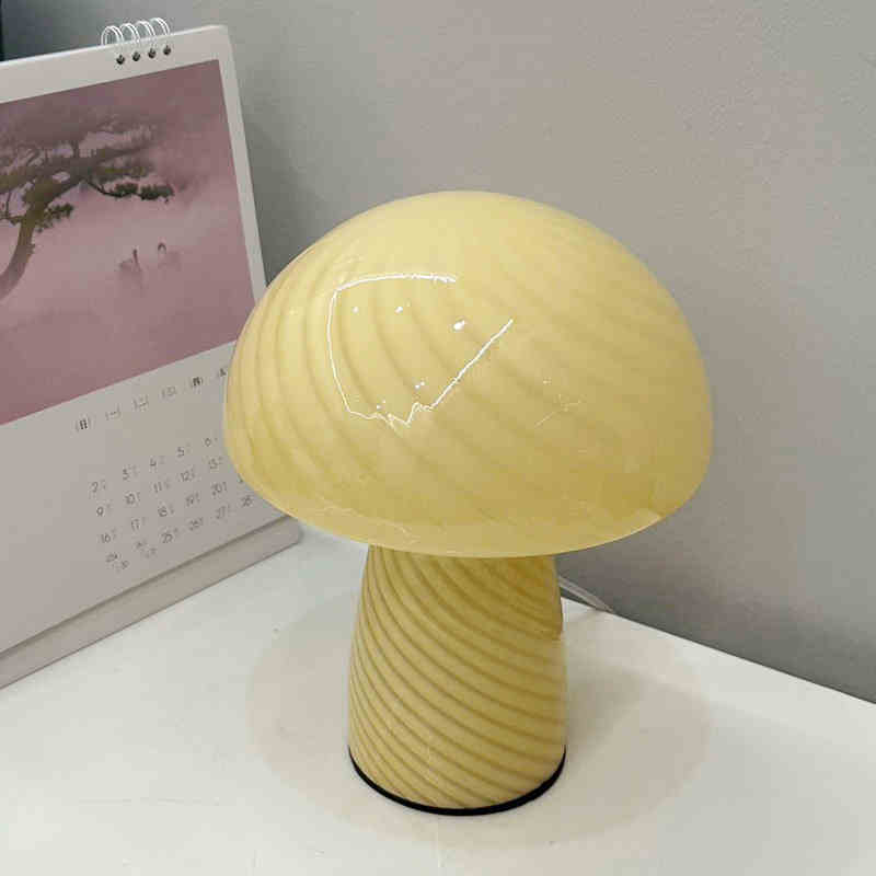 Creamed Marble Mushroom Lamp Yellow Lighting - Tophatter Daily Deals