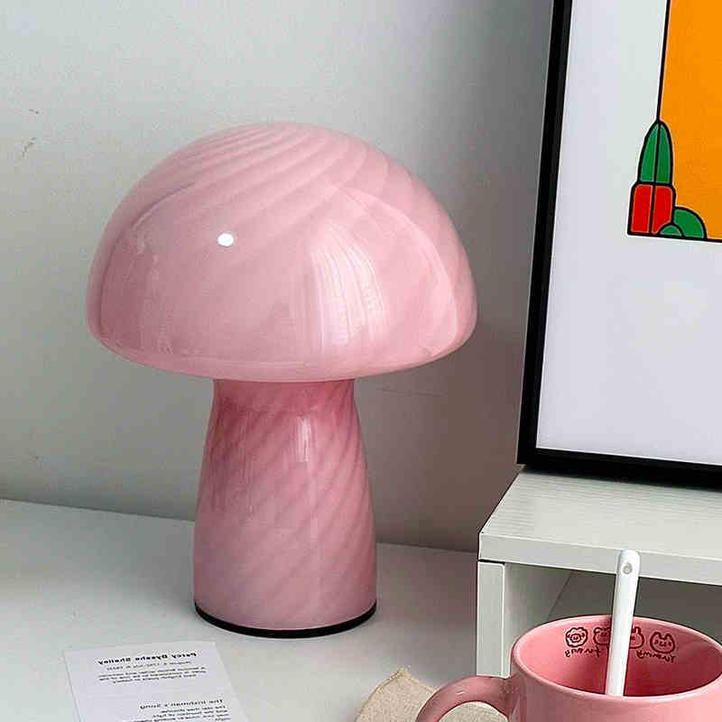 Creamed Marble Mushroom Lamp Pink Lighting - Tophatter Daily Deals