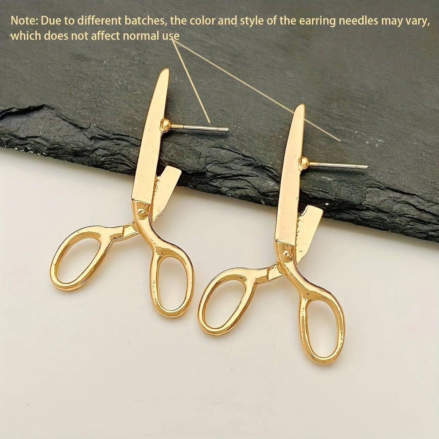 Creative Scissors Design Stud Earrings Alloy Jewelry Vintage Punk Style Personality Female Ear Ornaments Golden - Tophatter Daily Deals