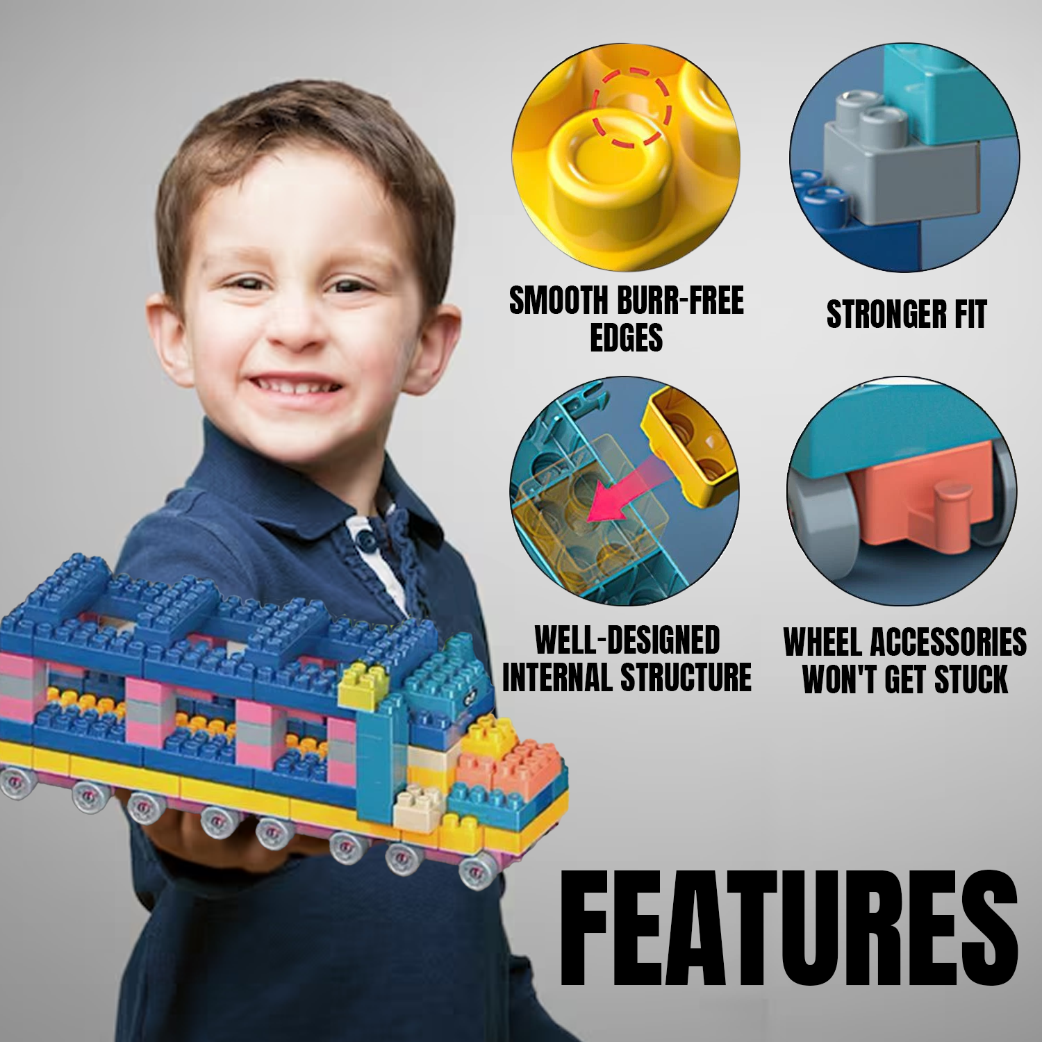 Building Block Toys – 150 PCs Creative Construction Bricks Set for Kids with Educational STEM Learning Accessories - Tophatter Daily Deals