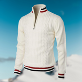 Warm Men's Pullover - Cable Half Zip, Soft Knit, For Winter - Tophatter Daily Deals