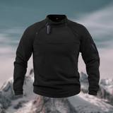 Insulating Men's Fleece Pullover - Tactical Zip Crew Black - Tophatter Daily Deals