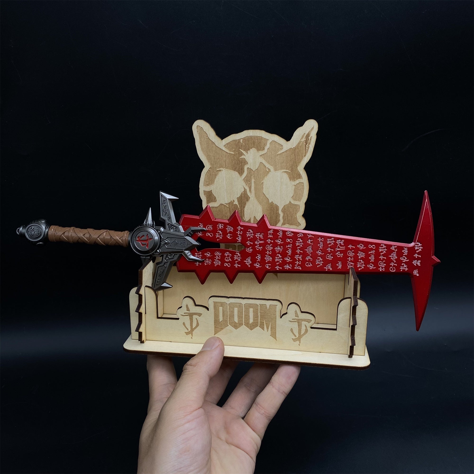 30CM Eternal Crucible Sword Blunt Metal Replica With Wood Holder - Tophatter Daily Deals