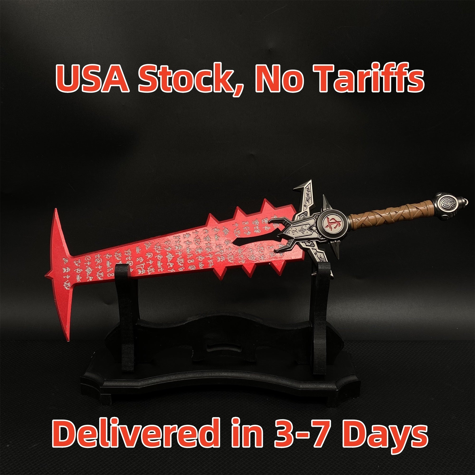 Crucible Sword Blunt Blade Metal Replica 30CM/11.8'' USA Only With Display Holder (USA Stock) - Tophatter Daily Deals