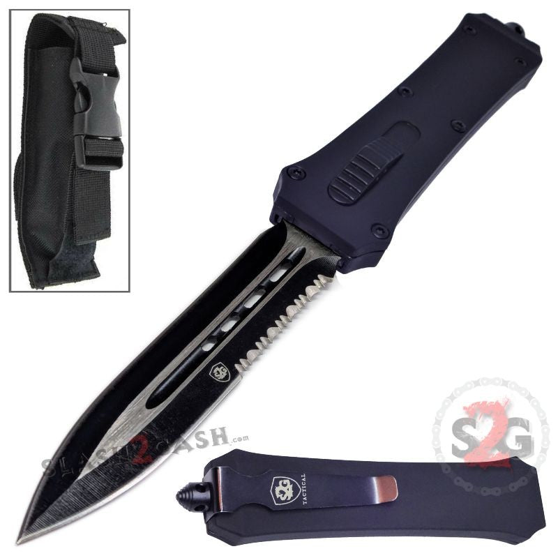 S2G Tactical OTF Crypt Keeper D/A Automatic Knife - Dagger Serrated Knife-OTF - Tophatter Daily Deals