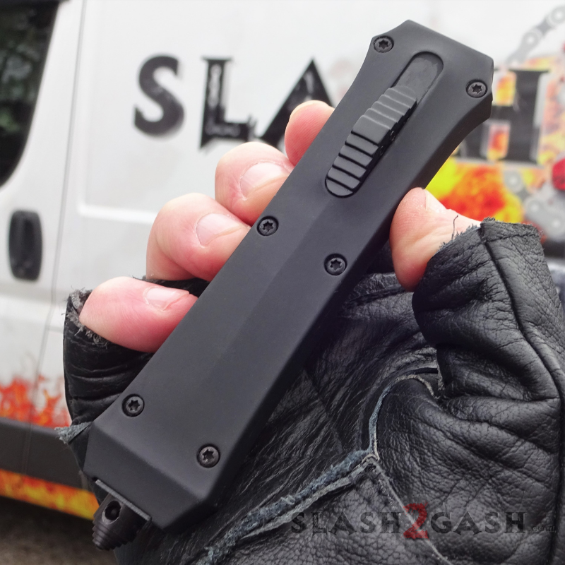 Crypt Keeper OTF Knife Automatic Switchblade - GOLD serrated Knife-OTF - Tophatter Daily Deals