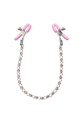 Cal Exotics - Nipple Play - Crystal Chain Nipple Clamps - Pink BDSM - Tophatter Daily Deals