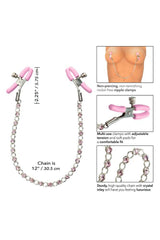 Cal Exotics - Nipple Play - Crystal Chain Nipple Clamps - Pink BDSM - Tophatter Daily Deals