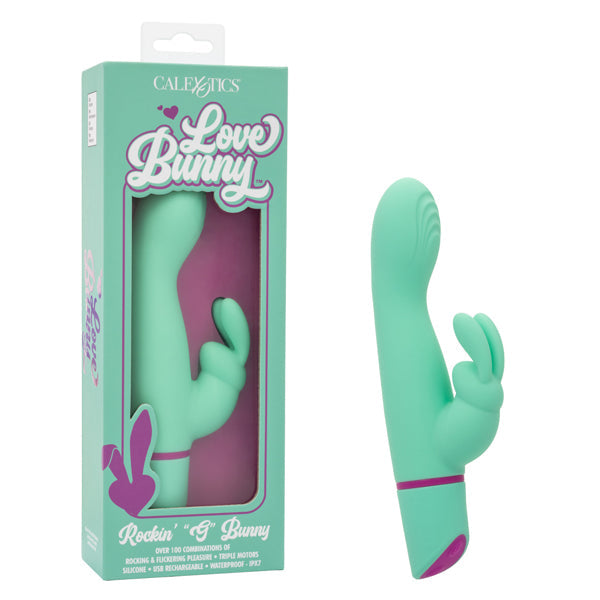 Love Bunny Rockin' G Bunny Silicone Waterproof Vibrator 7.5 Inch Mint Green > Vibrators > Ladies > Rabbit - Tophatter Daily Deals