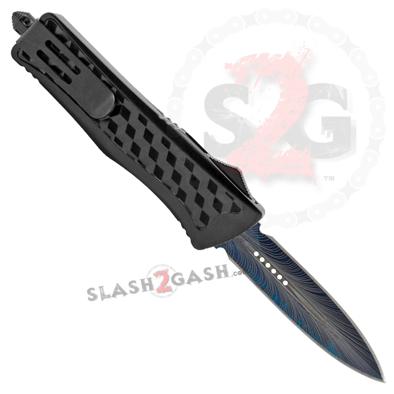 Blue Spectrum Cubist OTF Knife D/A Automatic Switchblade - Dagger Knife-OTF - Tophatter Daily Deals