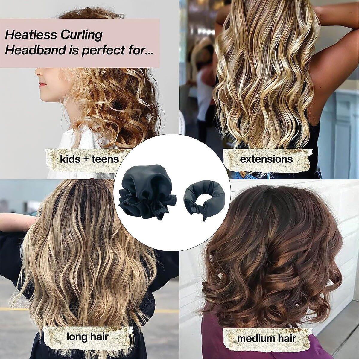 Silk Heatless Hair Curlers - Curler Satin Rollers Set Heatless Hair Sleep-friendly Heatless Curling Hood Safe Hair Care - Tophatter Daily Deals