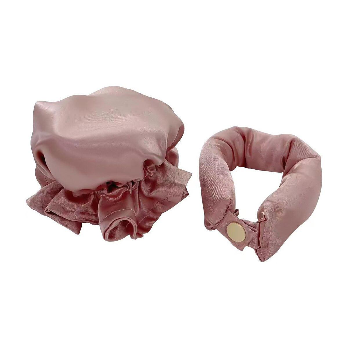 Silk Heatless Hair Curlers - Curler Satin Rollers Set Heatless Hair Sleep-friendly Heatless Curling Hood Safe Pink Hair Care - Tophatter Daily Deals