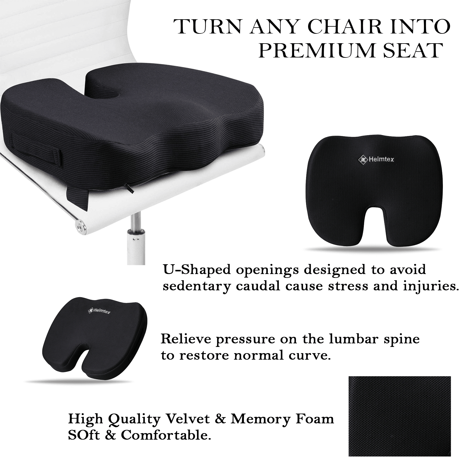 Comfort Chair Cushions - Seat Pillow Back Pain Relief Memory Foam Office Chair Chair & Sofa Cushions - Tophatter Daily Deals