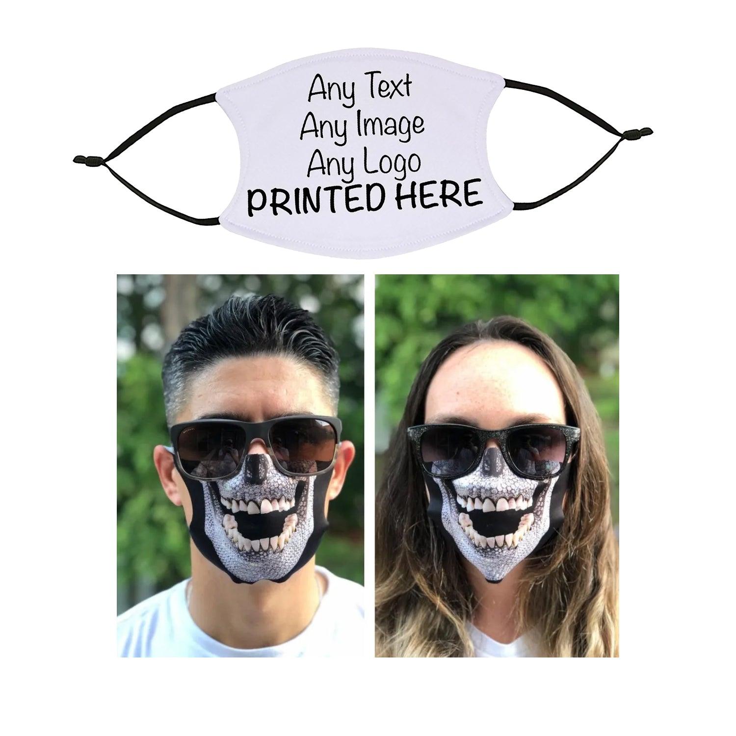 Personalised Face Masks - Custom Face Masks Printed With Any Text, Photo Image Or Logo! Custom product - Tophatter Daily Deals