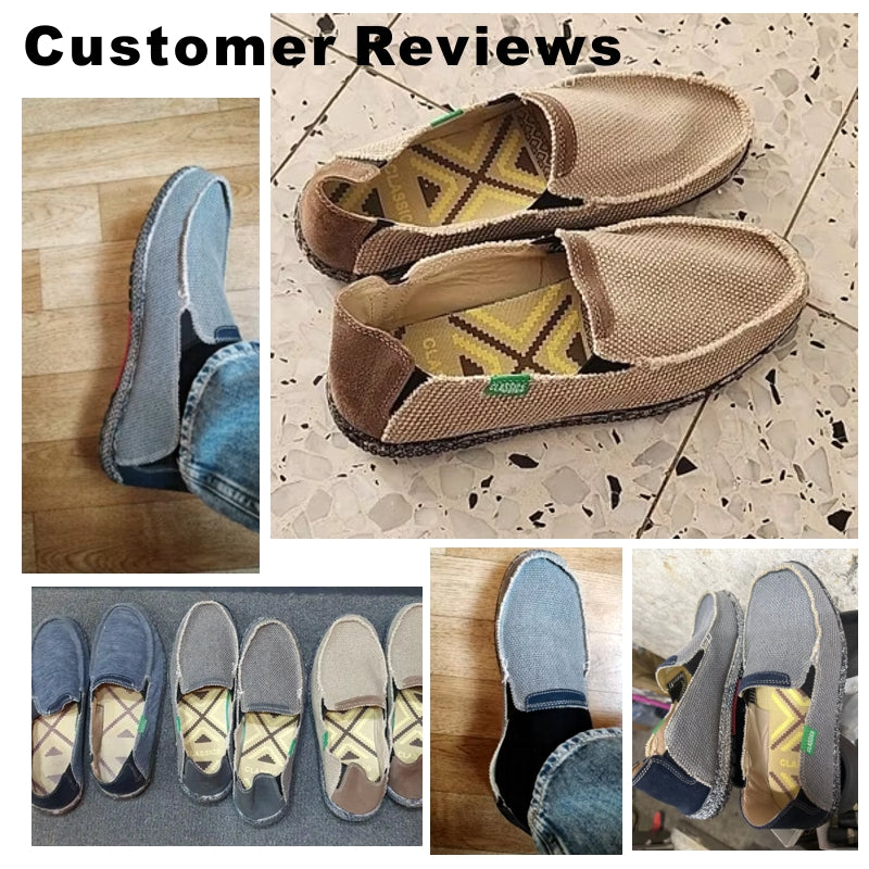 Canvas Loafers Breathable Men Flat Lazy Shoes Loafers - Tophatter Daily Deals