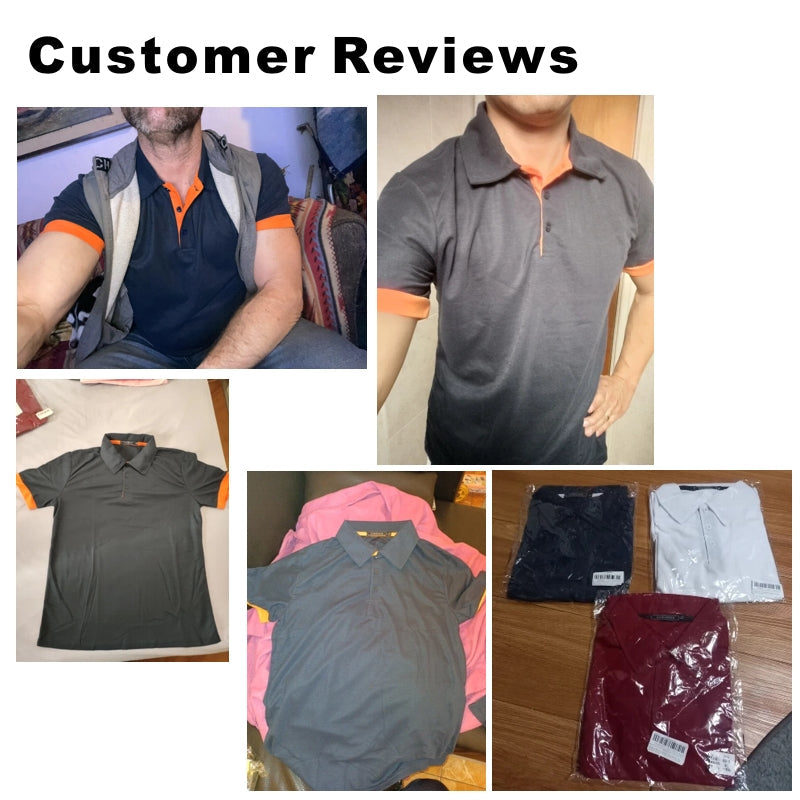 Men Shirt Short Sleeve Polo Shirt Men T-Shirts - Tophatter Daily Deals