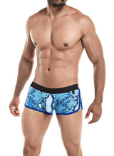 Cut 4 Men Athletic Trunk Snake Print Blue Large > Clothes > Mens Trunks - Tophatter Daily Deals