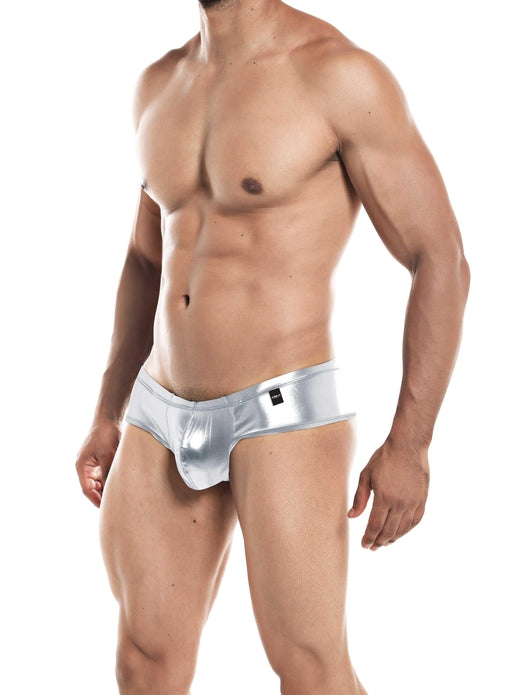 Cut 4 Men High Cut Cheeky Brief Silver Large > Clothes > Mens Thongs - Tophatter Daily Deals