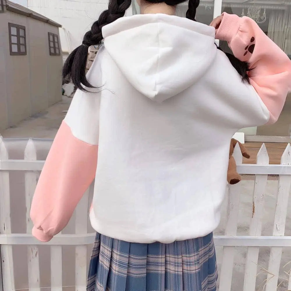 Cute Hoodie Kawaii Cat Print Pullover Hooded Plus - Tophatter Daily Deals