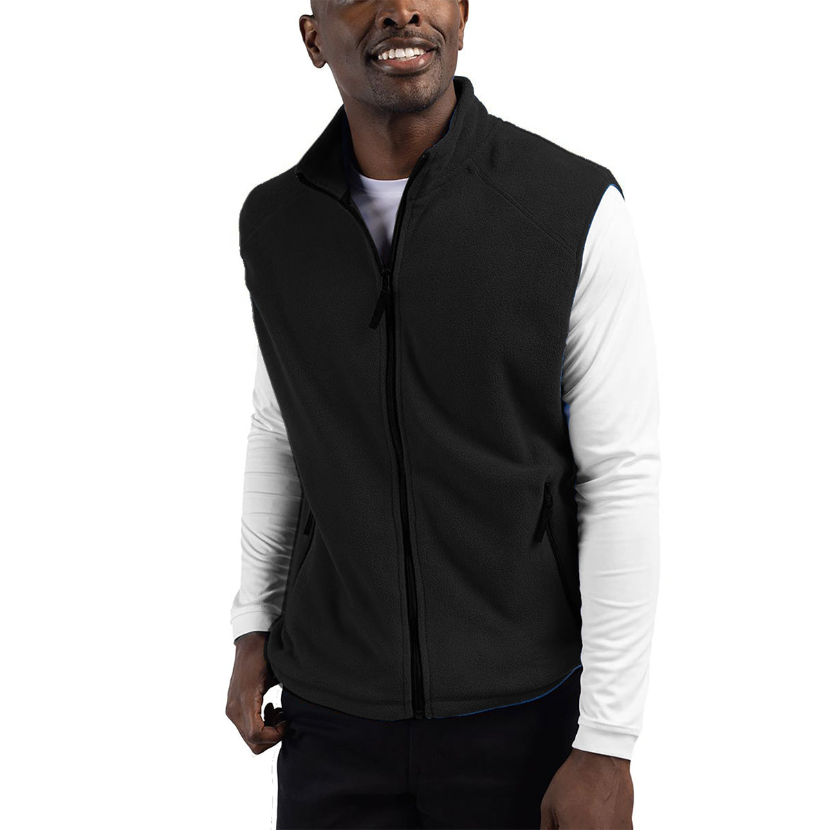 Cutter & Buck Clique Summit Performance Fleece Full Zip Men's Vest Black Vests - Tophatter Daily Deals