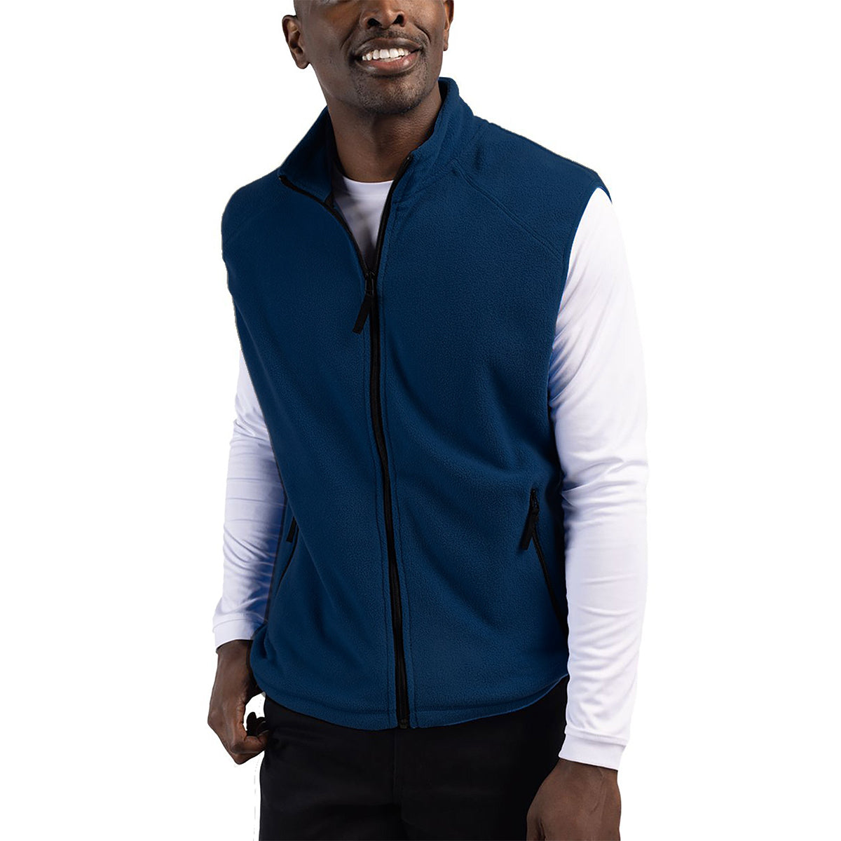 Cutter & Buck Clique Summit Performance Fleece Full Zip Men's Vest Navy Vests - Tophatter Daily Deals