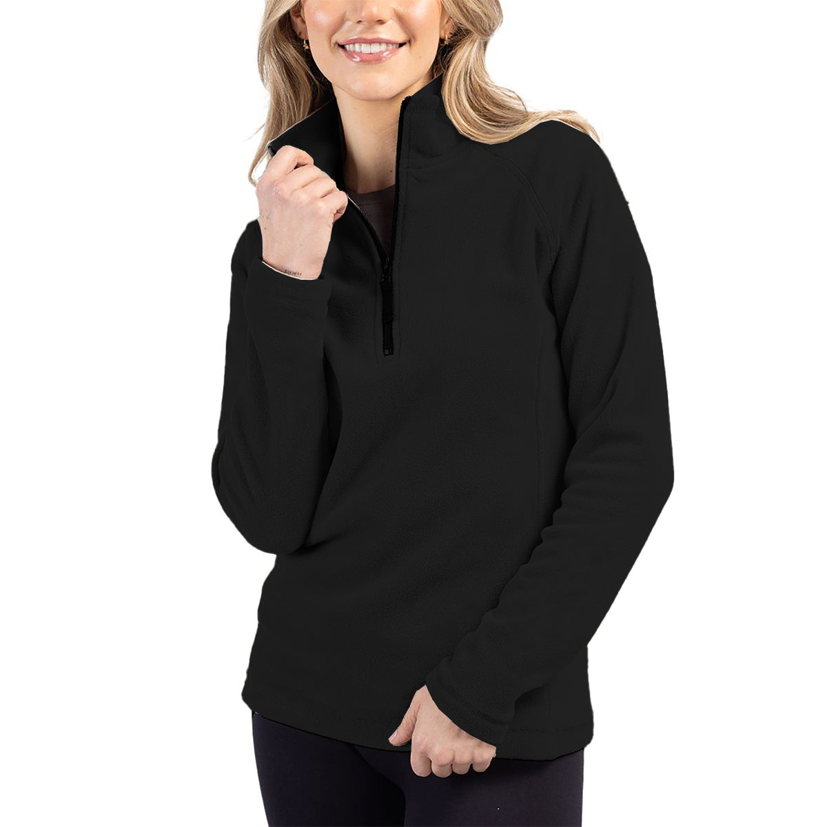 Cutter & Buck Clique Summit Performance Fleece Half Zip Women's Pullover Jacket Black Half Zip & Quarter Zip - Tophatter Daily Deals