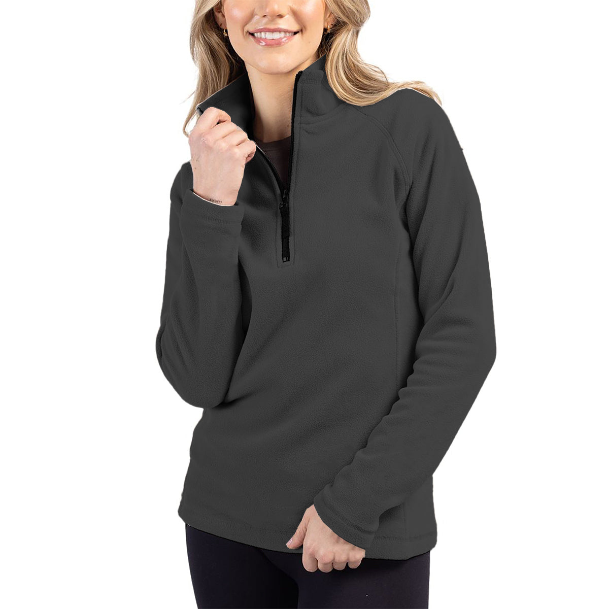 Cutter & Buck Clique Summit Performance Fleece Half Zip Women's Pullover Jacket Charcoal Half Zip & Quarter Zip - Tophatter Daily Deals