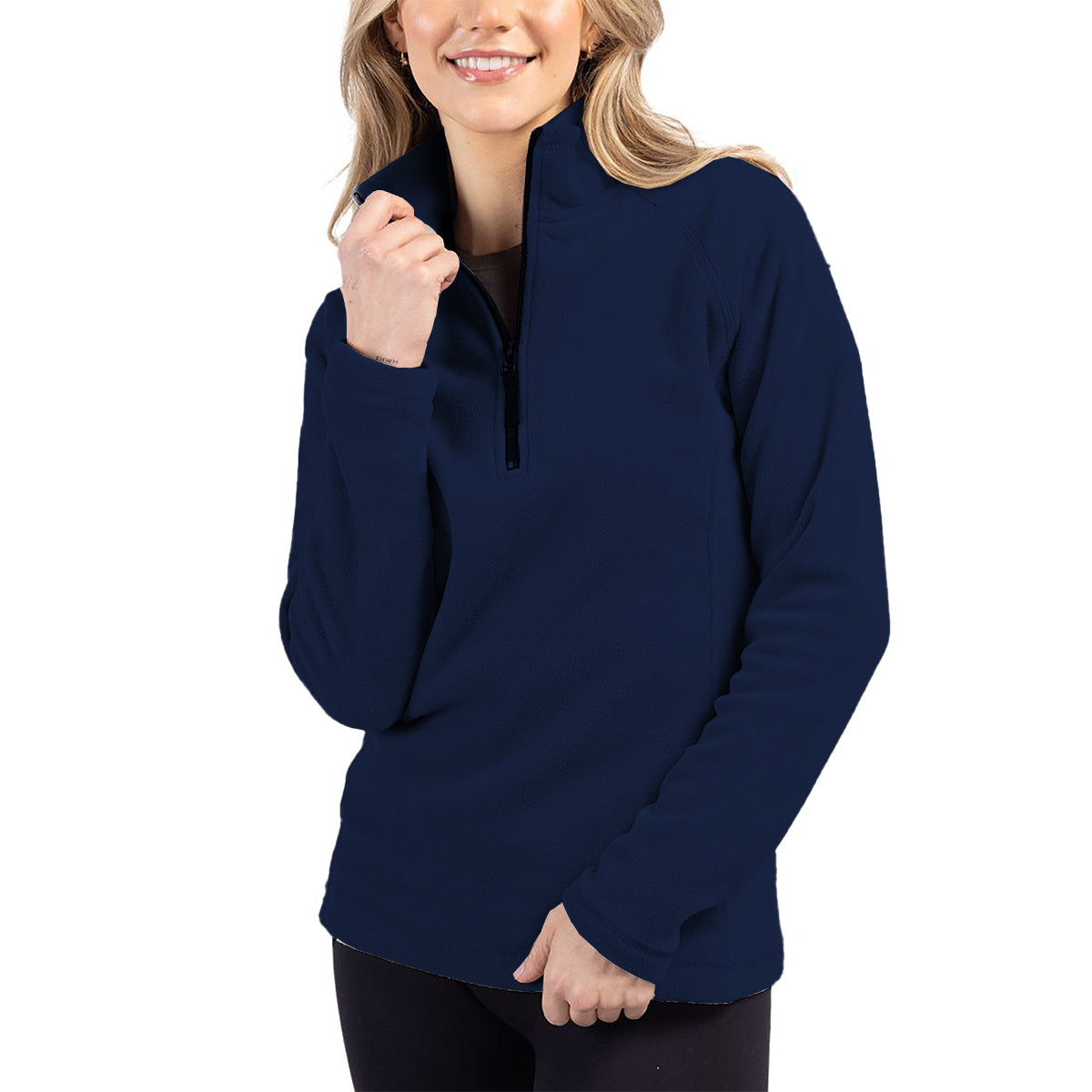 Cutter & Buck Clique Summit Performance Fleece Half Zip Women's Pullover Jacket Navy Half Zip & Quarter Zip - Tophatter Daily Deals