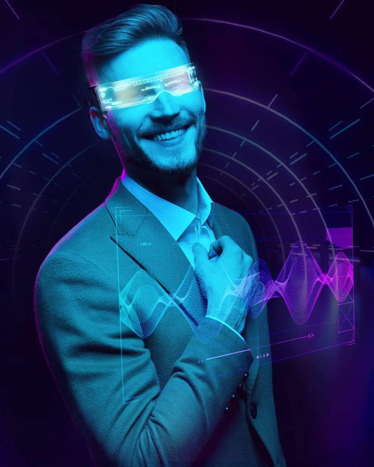 Cyberpunk LED Glasses Party Glow Visor LED Glasses - Tophatter Daily Deals