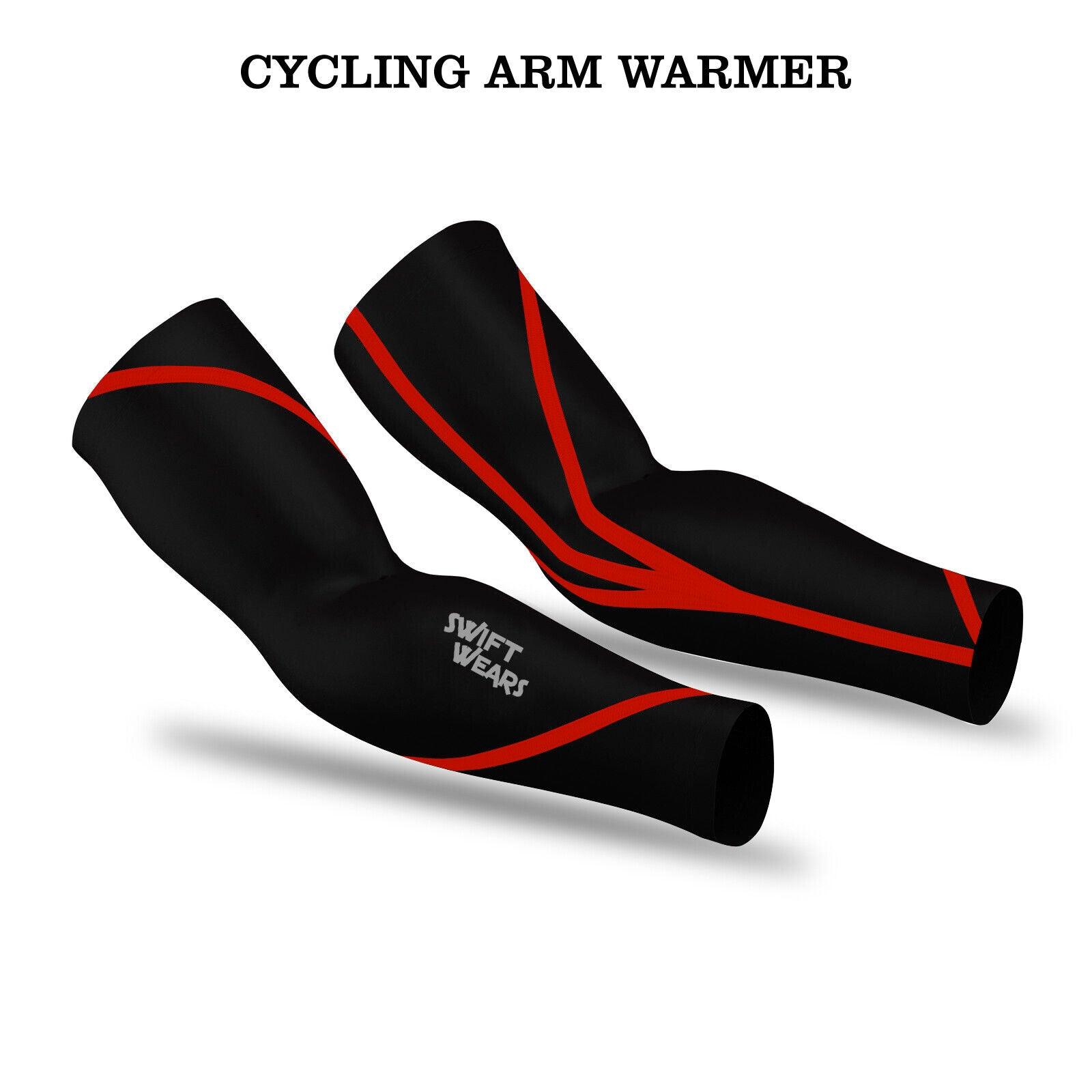 Cycling Arm Warmers UK - Cycle Running Roubaix Winter Thermal Elbow Warmer Arm Sleeves for Cycling Cycling - Tophatter Daily Deals