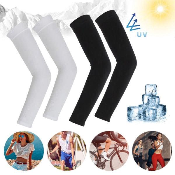 UV Protection Arm Sleeves - Breathable Sun Arm Sleeves, for Summer Sport Running Cycling Climbing Driving Golf 3 Pair Black + 2 Pair White Cycling - Tophatter Daily Deals
