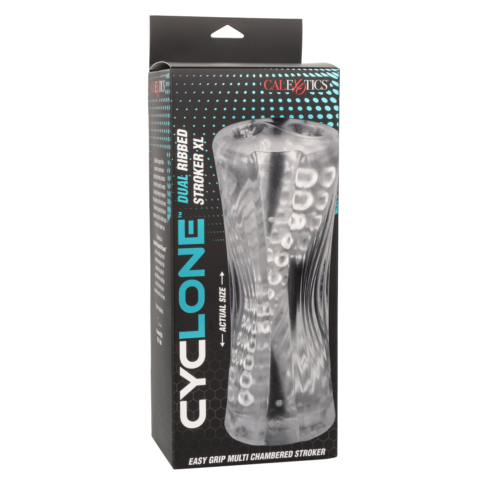 Cyclone Dual Ribbed Stroker XL Transparent Easy Grip Multi-Chambered Stroker > Sex Toys For Men > Masturbators > Manual - Tophatter Daily Deals