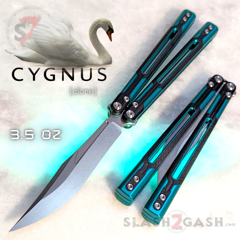 TIANQI Cygnus clone Balisong Butterfly Knife - Aluminum w/ G10 Green w Black (trainer) Knife-Balisong - Tophatter Daily Deals