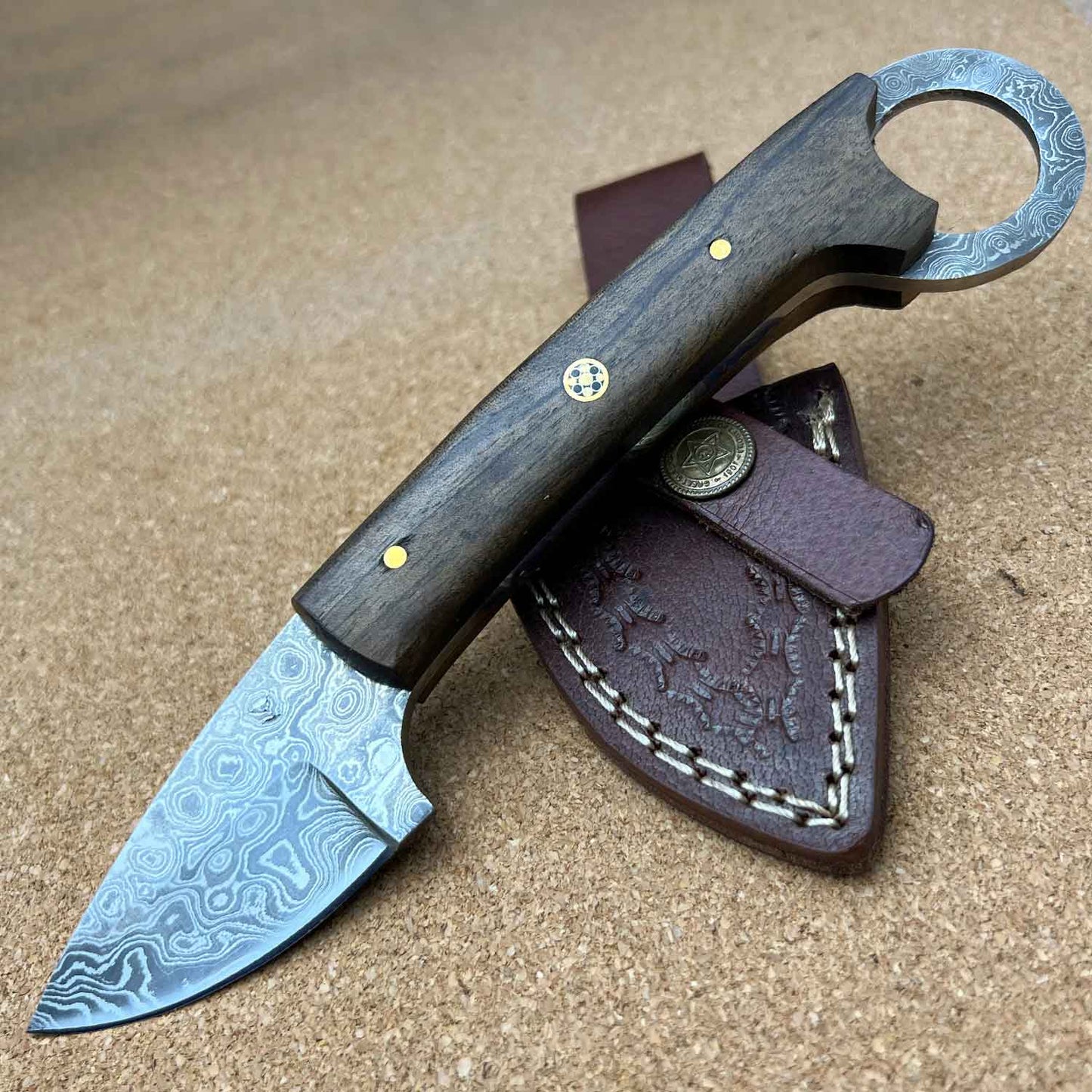 8" Damascus Steel Custom Handmade Tactical Karambit Ringtail Skinning Knife - TOPHATTER'S ARMORY DEALS Collectible Weapons - Tophatter Daily Deals