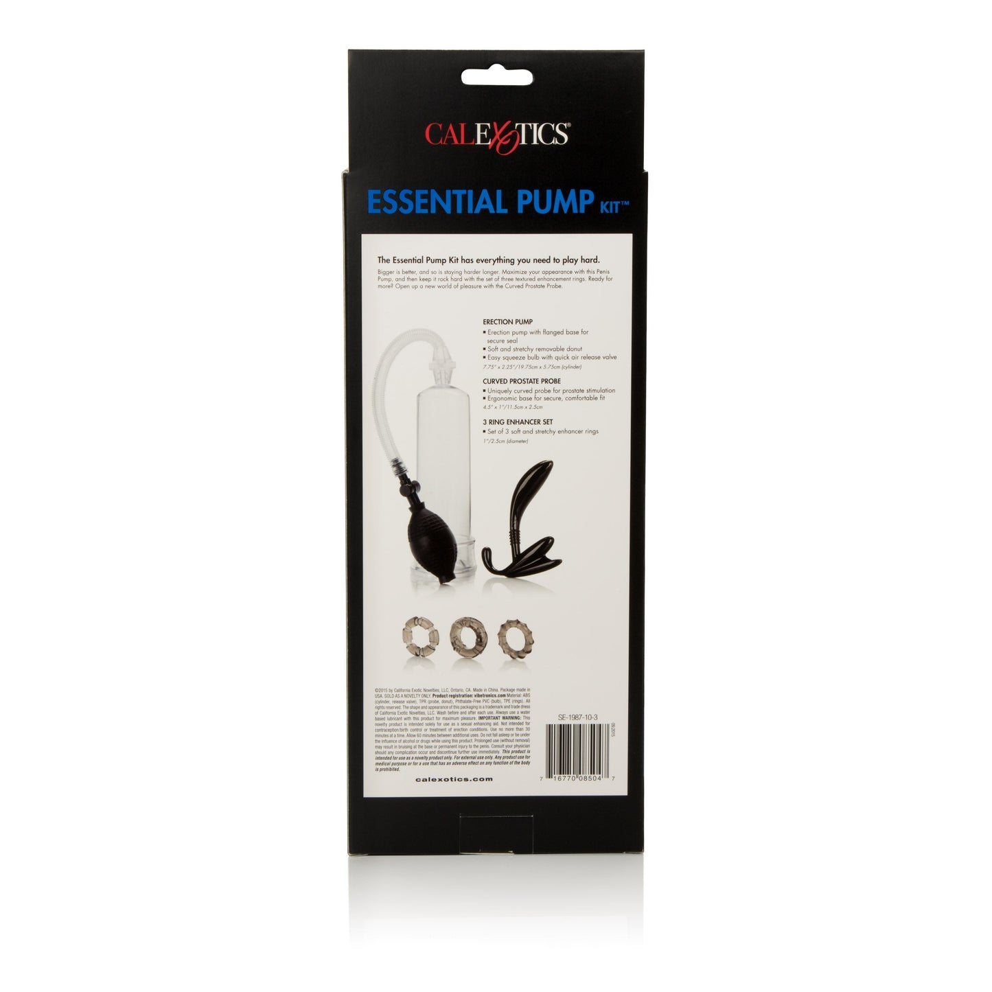 His Essential Pump Kit – Penis Pump with Prostate Probe and Stretchy Rings Set > Pumps > Penis Pumps - Tophatter Daily Deals