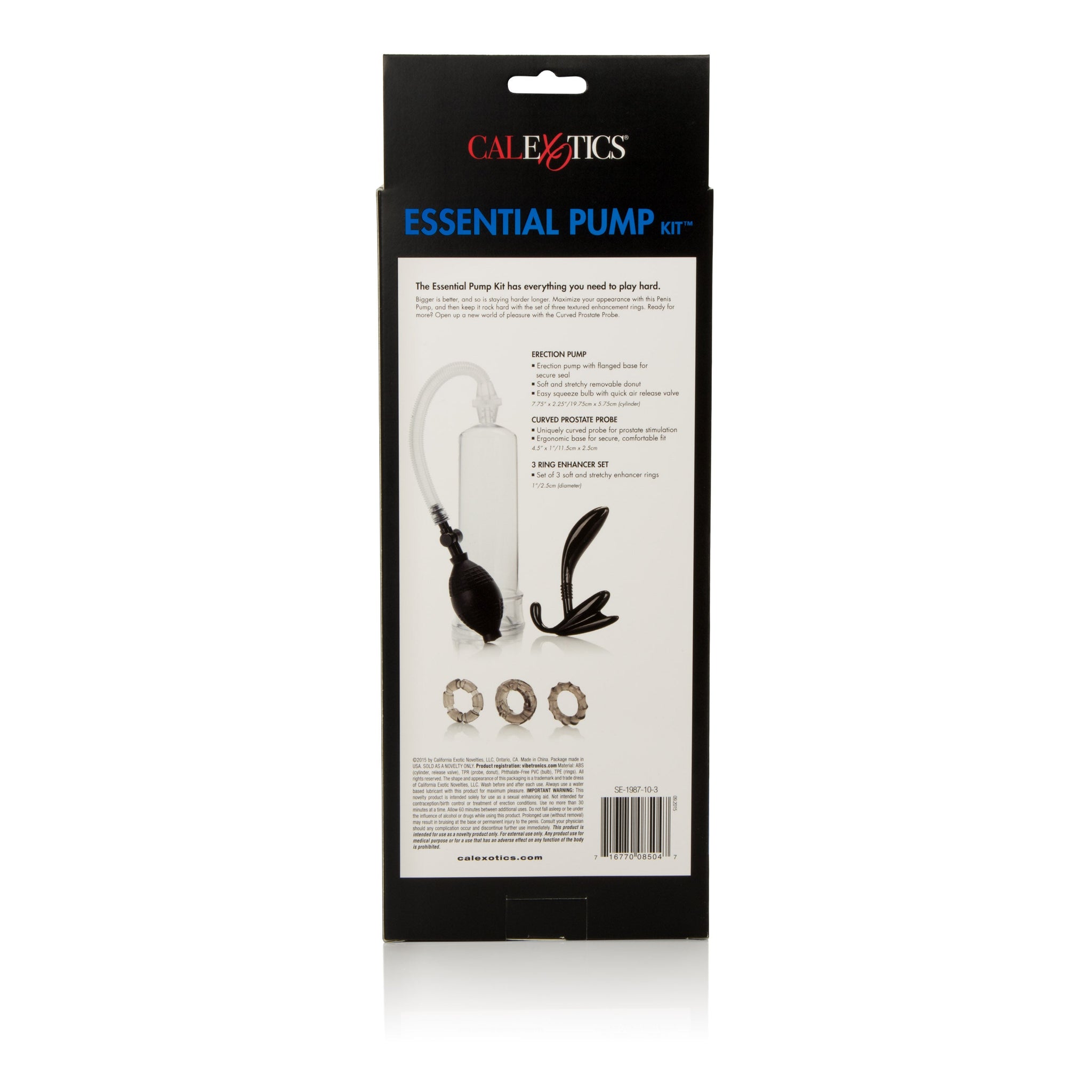His Essential Pump Kit – Penis Pump with Prostate Probe and Stretchy Rings Set > Pumps > Penis Pumps - Tophatter Daily Deals