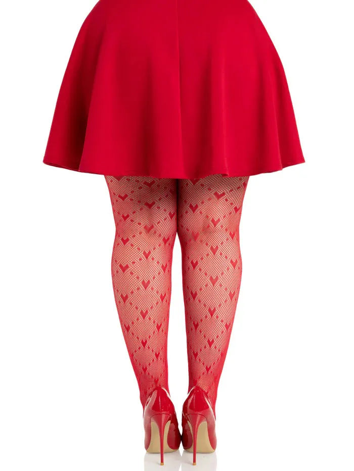 Plus Valentina Heart Net Tights – Plus Size Hosiery > Clothes > Hosiery > Pantyhose & Tights - Tophatter Daily Deals