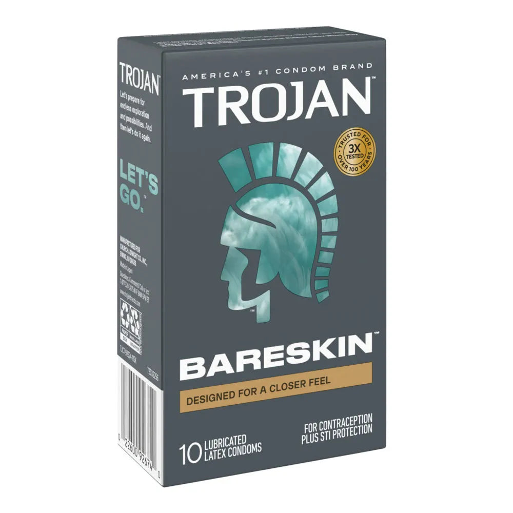 Trojan Sensitivity Bareskin Lubricated Condoms – Thin Latex Condoms 10 Pack > Essentials > Condoms - Tophatter Daily Deals