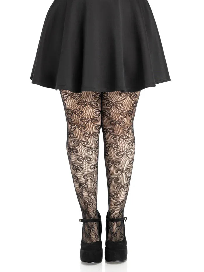 Plus Bow Net Tights – Plus Size Nylon Spandex Tights > Clothes > Hosiery > Pantyhose & Tights - Tophatter Daily Deals