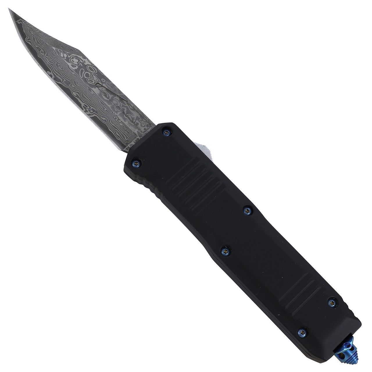 9.5" Aura of Death Damascus Steel Automatic Dual Action OTF Knife Collectible Weapons - Tophatter Daily Deals