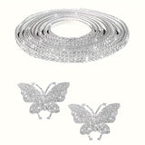 Rhinestone Car Trim Kit, 16.4 ft Crystal Strip with 2 Butterfly Decals Automotive - Tophatter Daily Deals