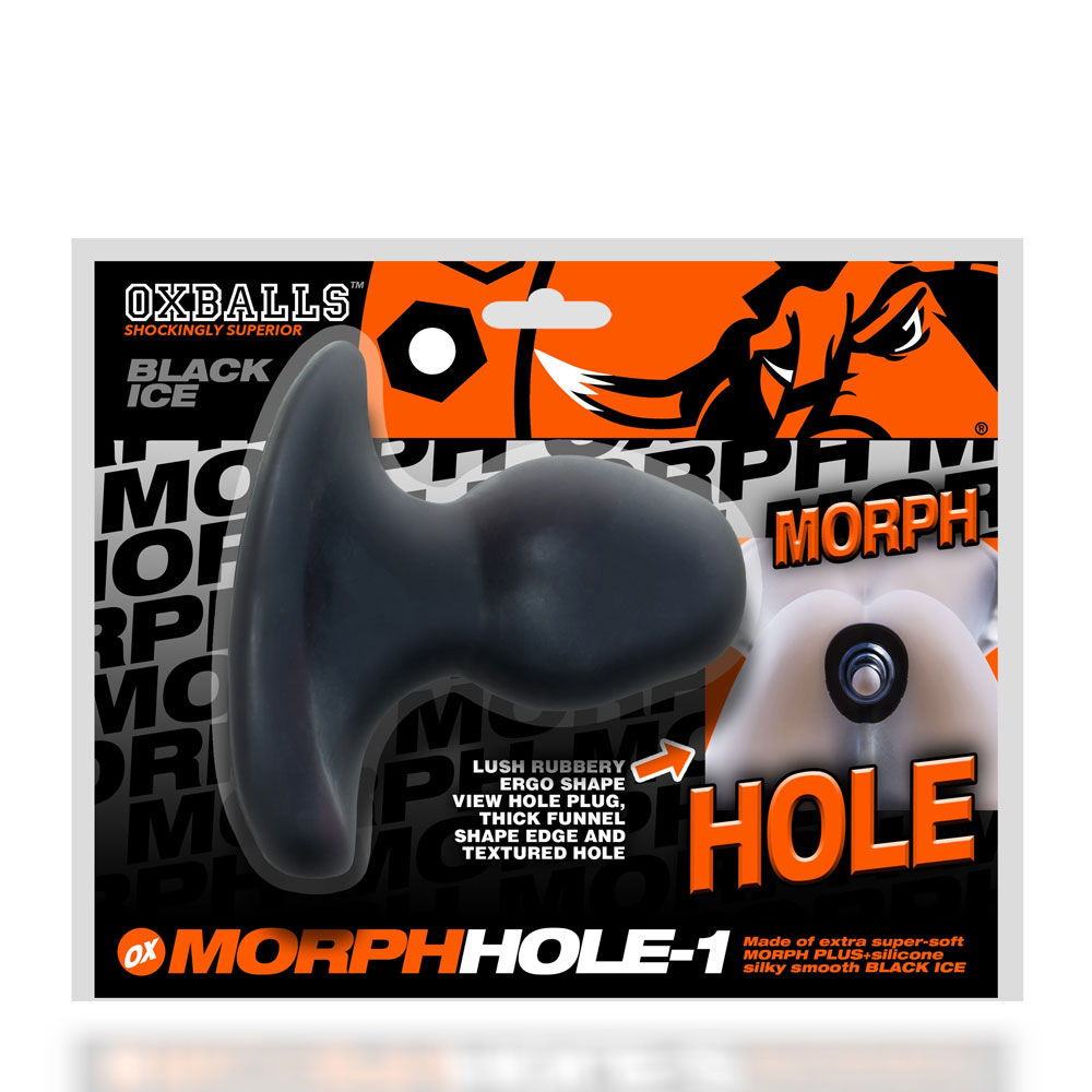 Morph Hole 1 (Black Ice) – Small Silicone Gaping Plug > Anal Range > Tunnel and Stretchers - Tophatter Daily Deals