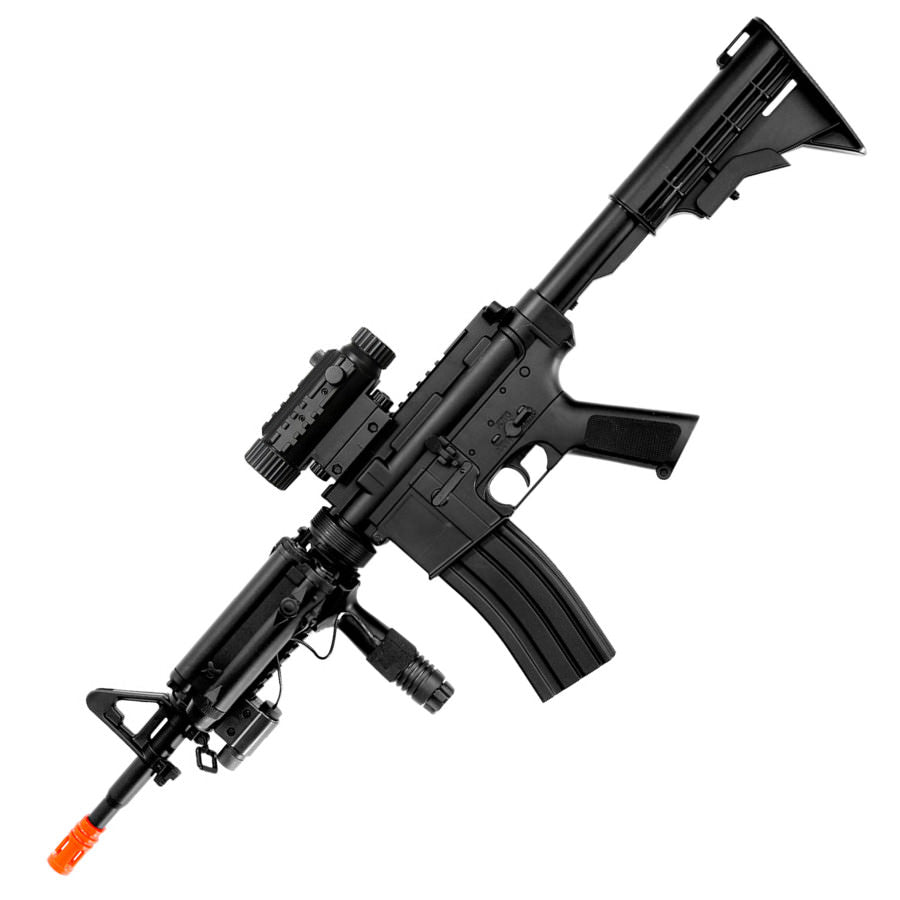 Full Auto M4 Rifle Electric Airsoft Gun D92h & laser - TOPHATTER'S ARMORY DEALS Collectible Weapons - Tophatter Daily Deals