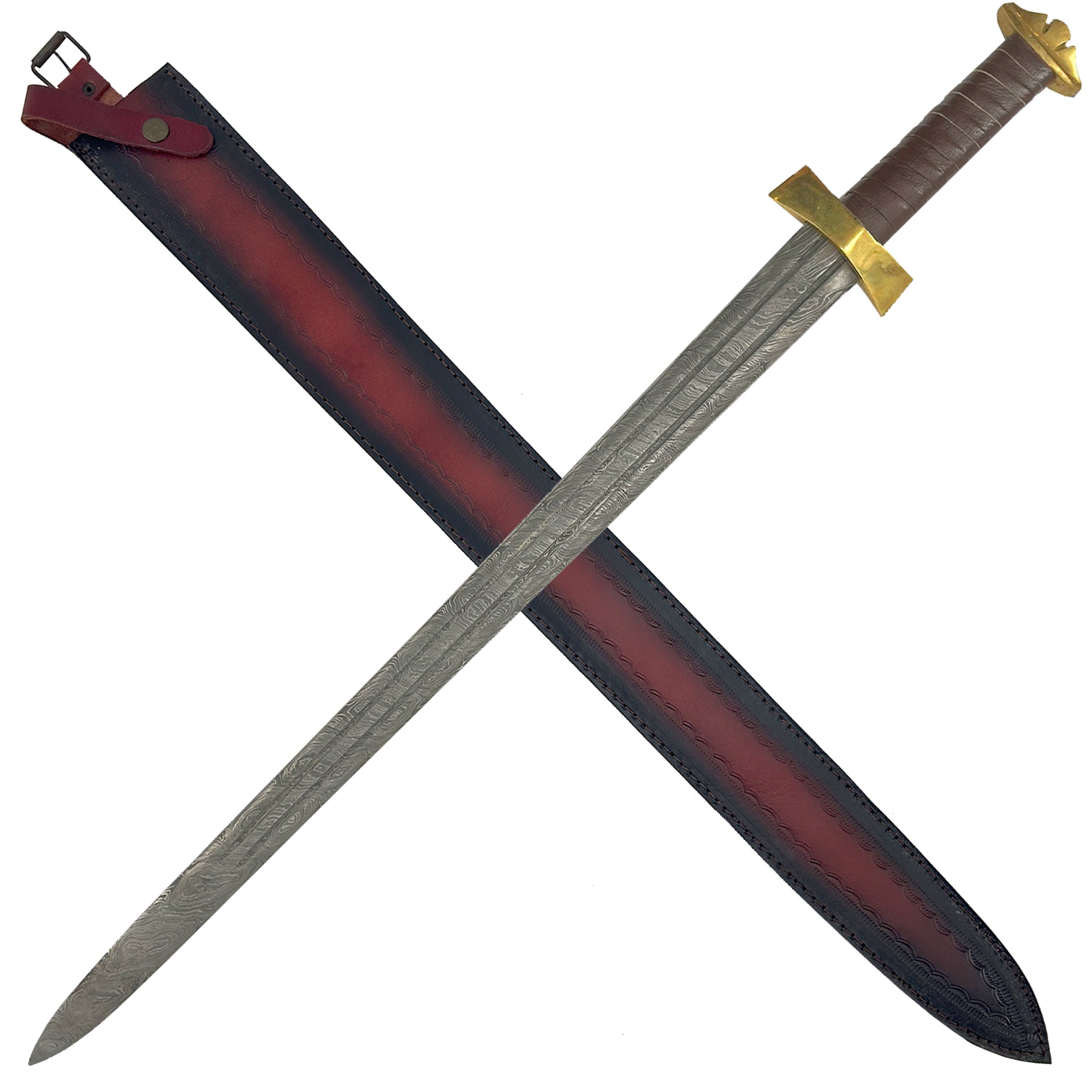 Damascus Viking Warrior Sword Swords - Tophatter Daily Deals